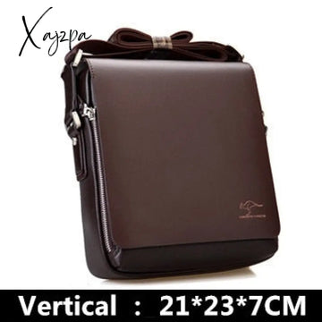 Xajzpa - New Arrived Luxury Brand Men’s Messenger Bag Vintage Pu Leather Shoulder Handsome